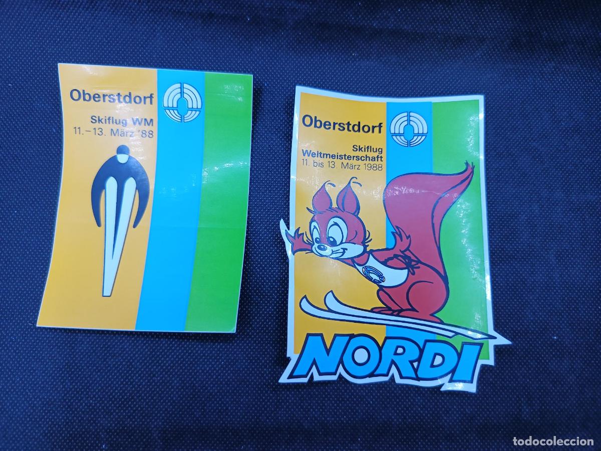 Pegatinas de colecci&oacute;n: PEGATINAS OBERSTDORF 1988 ESQUI - Foto 1
