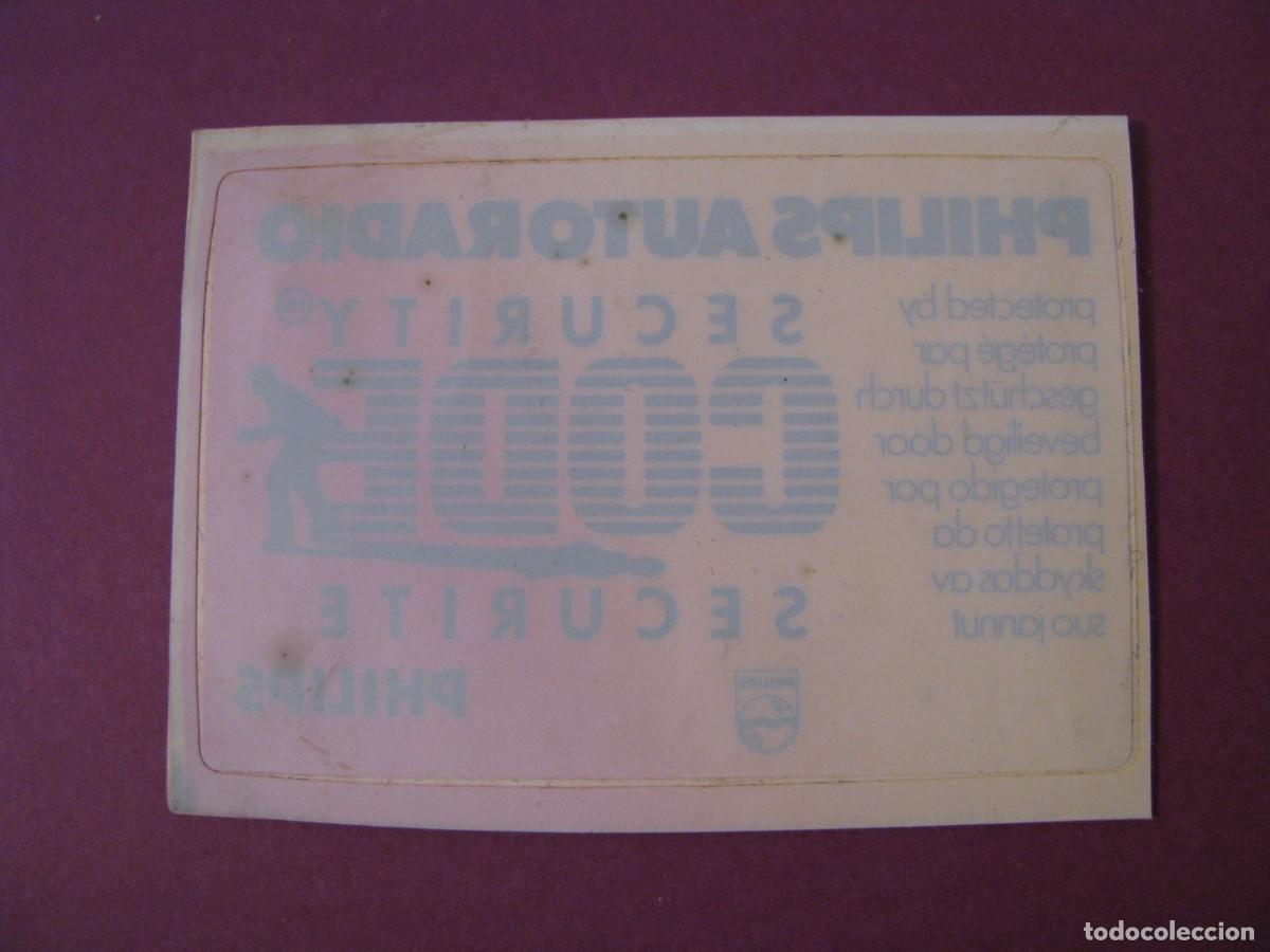 Pegatinas de colecci&oacute;n: PEGATINA DE CRISTAL. PHILIPS AUTORADIO. SECURITY CODE. 7X5 CM - Foto 1
