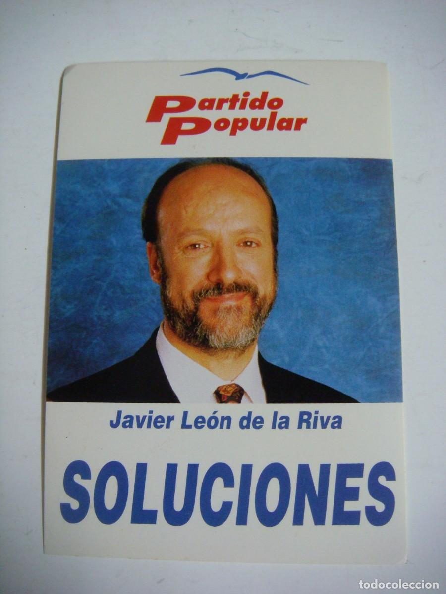 Sammlung von Aufklebern: PEGATINA-PARTIDO POPULAR JAVIER LEON DE LA RIVA SOLUCIONES-CAJ N&ordm;-4