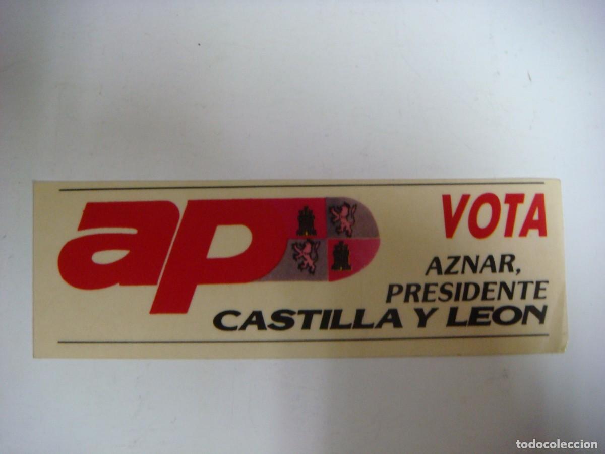 Pegatinas de colecci&oacute;n: PEGATINA-AP VOTA AZNAR PRESIDENTE CASTILLA Y LEON-CAJ N&ordm;-4