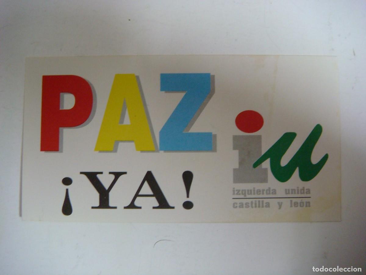 Pegatinas de colecci&oacute;n: PEGATINA-PAZ YA I.U.-CAJ N&ordm;-4