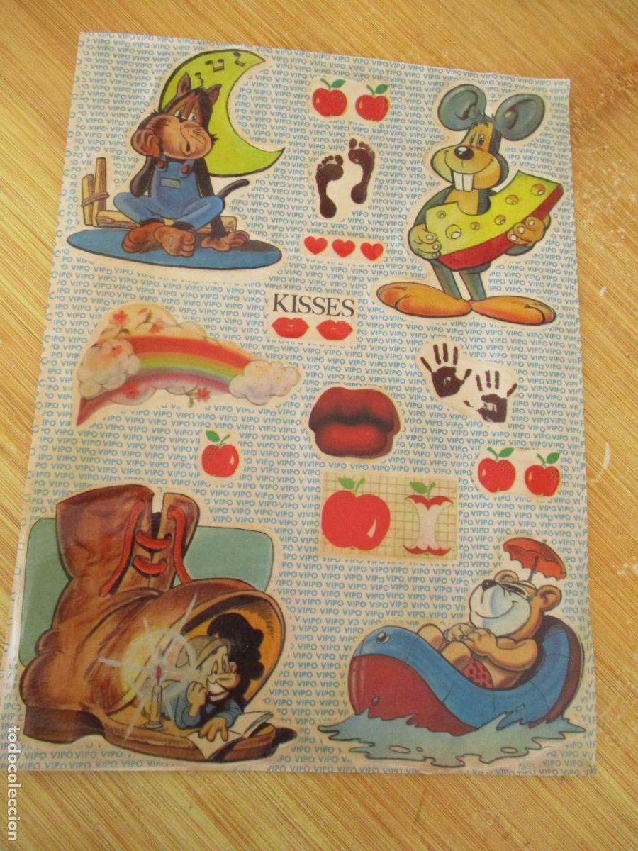 Pegatinas de colecci&oacute;n: ANTIGUA L&Aacute;MINA DE: ADHESIVOS VIPO- KISSES- S/F.-24 X 18 CM.