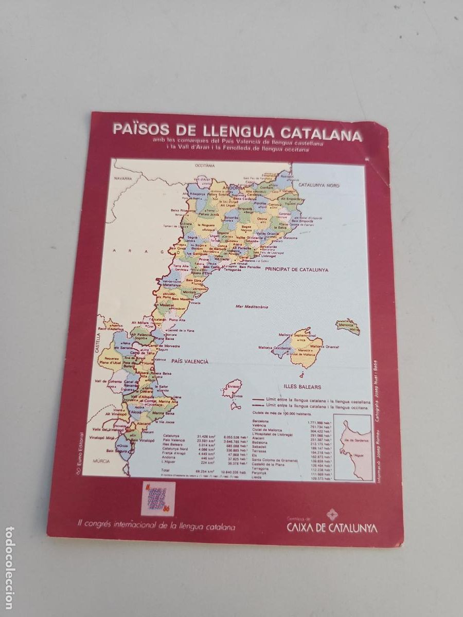 Pegatinas de colecci&oacute;n: pegatina caixa de catalunya mapa pa&iuml;sos de llengua catalana