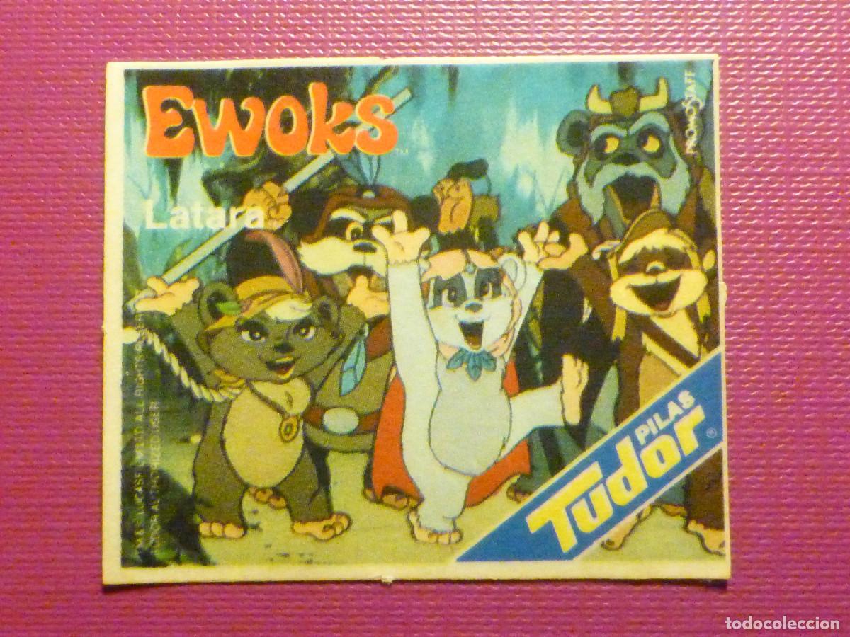 Pegatinas de colecci&oacute;n: Pegatina - Adhesivo Baterias y Pilas Tudor, Automoci&oacute;n, Talleres - Star Wars, Ewoks 1 - 4 x 4,5 cm