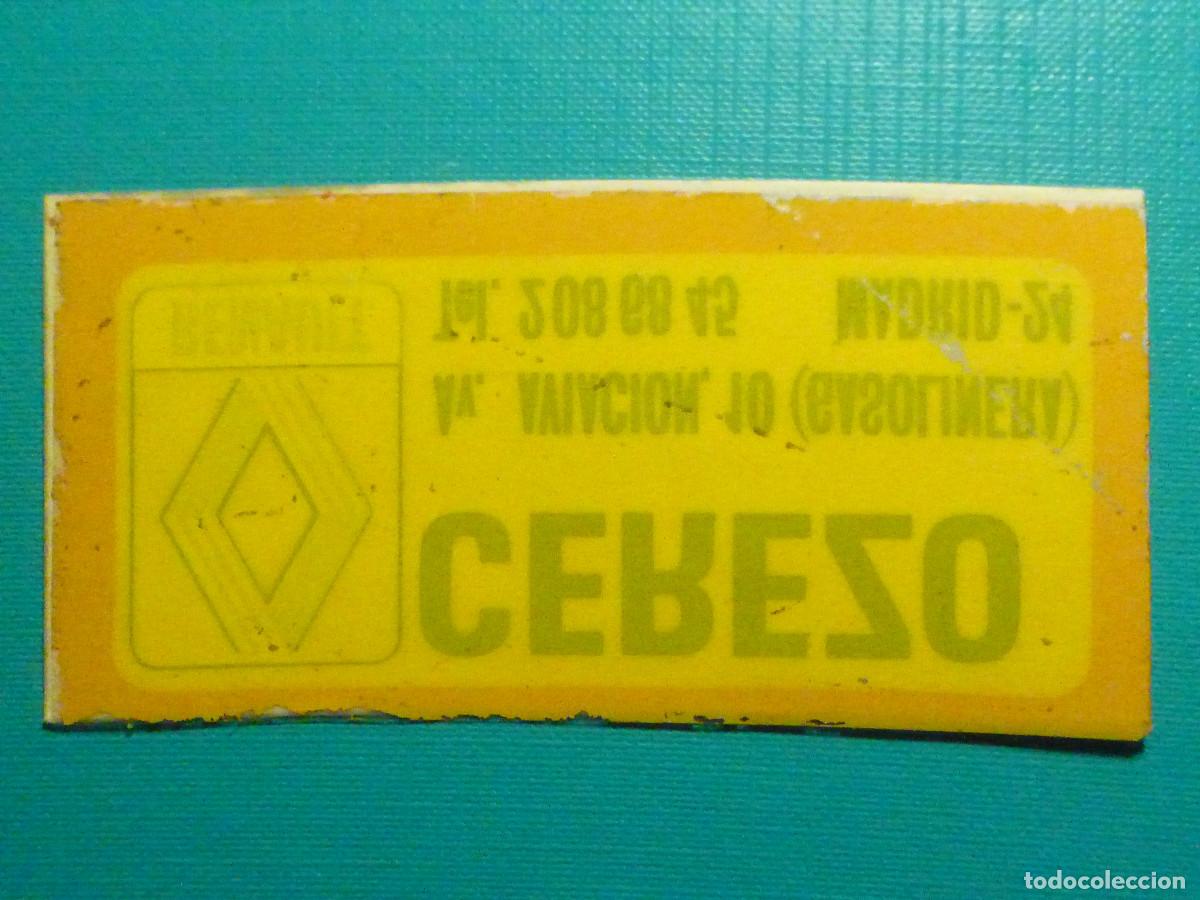 Pegatinas de colecci&oacute;n: PEGATINA - ADHESIVO - STICKER - RENAULT - CEREZO - 50 X 100 mm. - COCHES - AUTOMOVILES -TALLERES