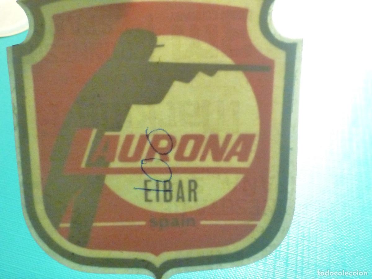 Pegatinas de colecci&oacute;n: PEGATINA - ADHESIVO - STICKER - TIENDAS DE CAZA - ESCOPETAS - LAURONA - EIBAR - 90 X 80 MM. CRISTAL