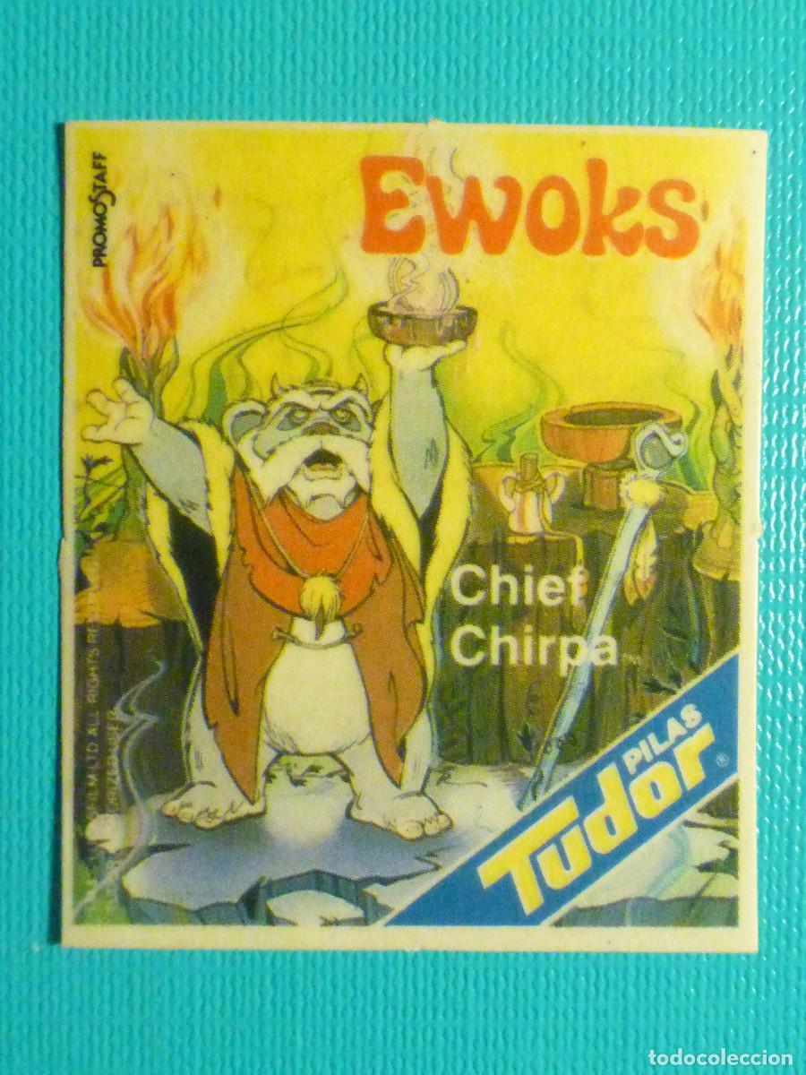 Pegatinas de colecci&oacute;n: Pegatina - Adhesivo Baterias y Pilas Tudor, Automoci&oacute;n, Talleres - Star Wars, Ewoks 1 - 4 x 4,5 cm