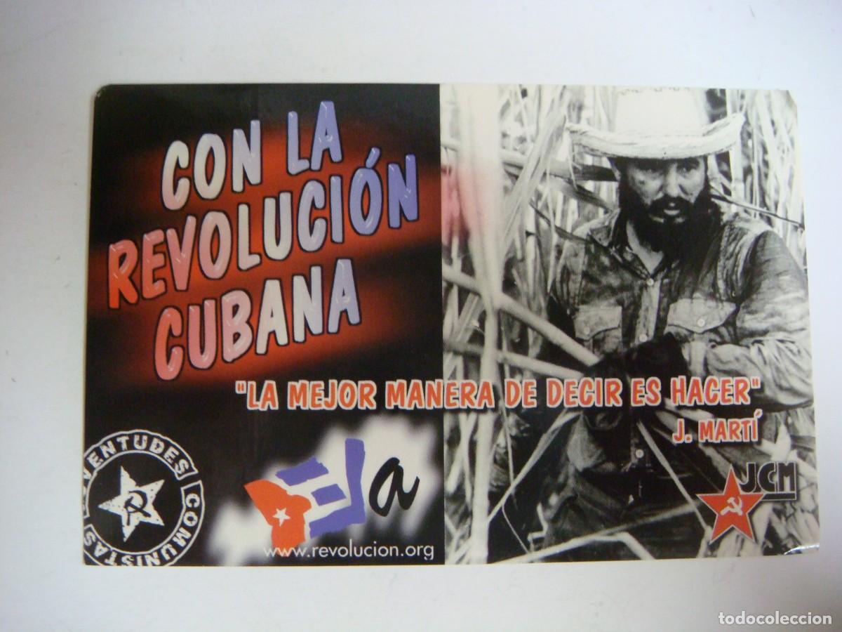 Collection stickers: PEGATINA CON LA REVOLUCION CUBANA JUVENTUDES COMUNISTAS-CAJ-PEG- N&ordm;-4-SOB-N&ordm;-1