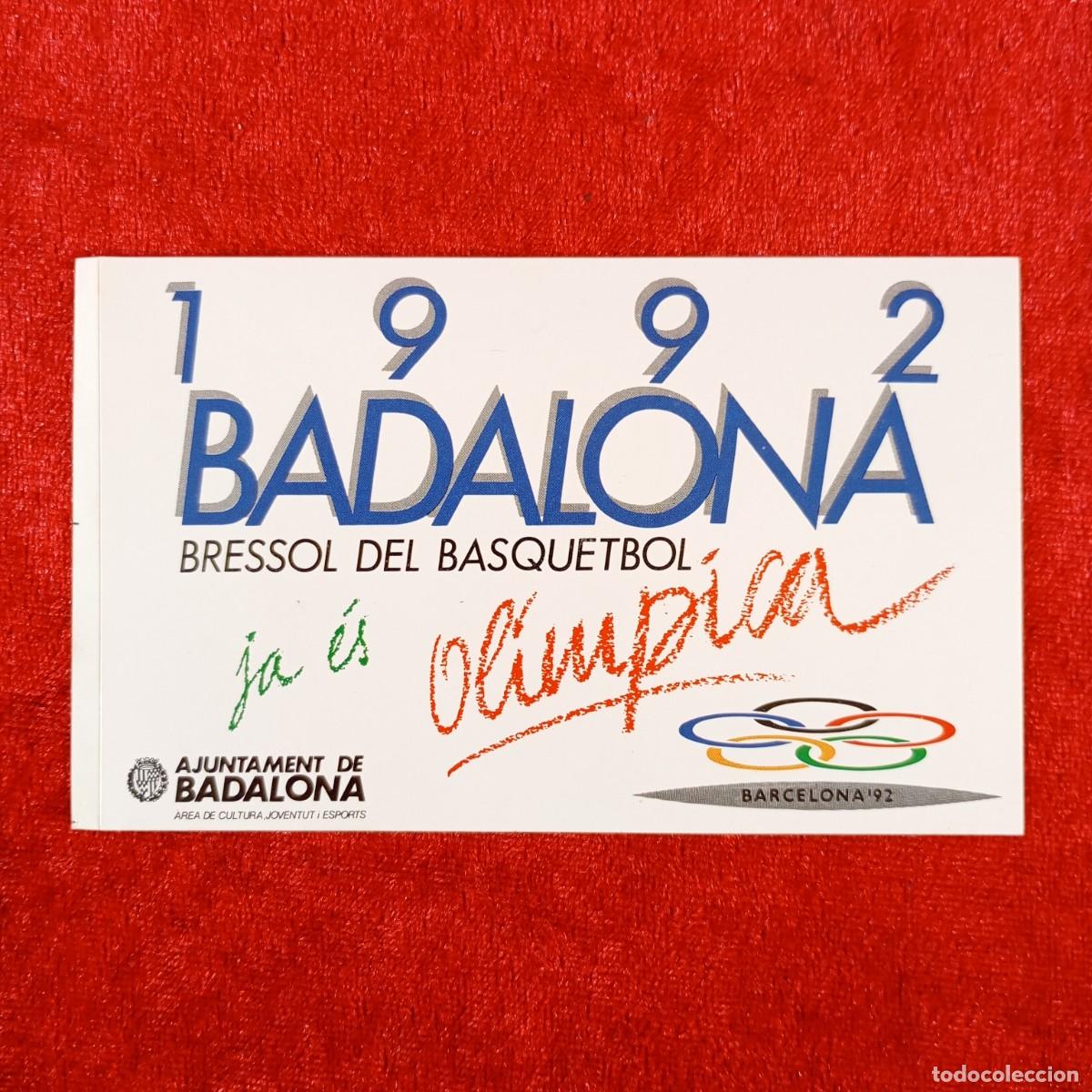 Pegatinas de colecci&oacute;n: GRAN PEGATINA - 1992, BADALONA - BRESSOL DEL BASQUETBOL - JA &Eacute;S OL&Iacute;MPICA - 120 X 80 MM / 2102