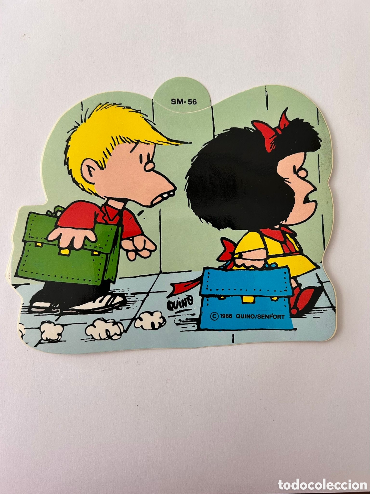 Autocolantes de cole&ccedil;&atilde;o: Pegatina Mafalda quino a&ntilde;o 1986 13x11 cm