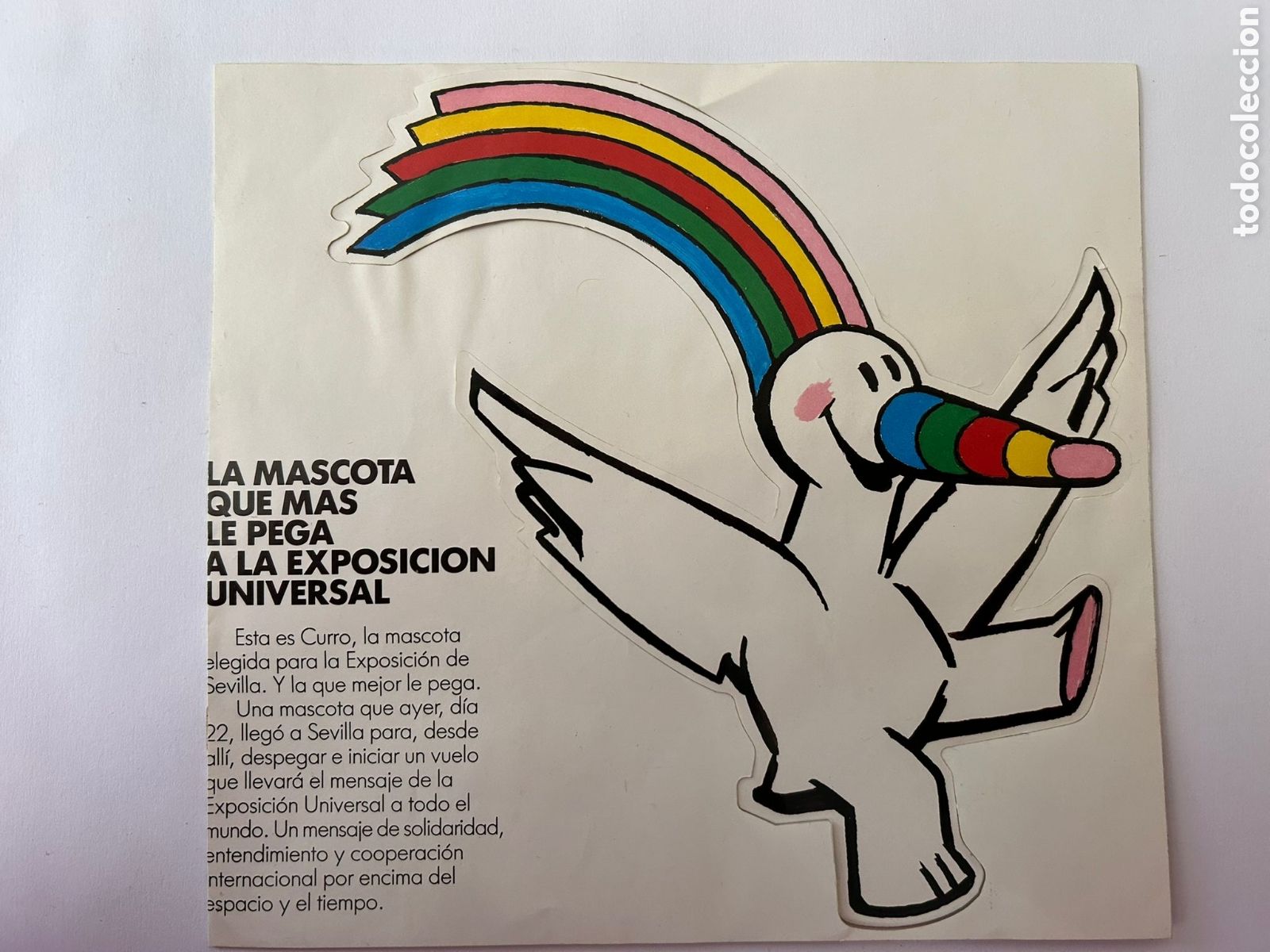 Pegatinas de colecci&oacute;n: Pegatina mascota Expo Sevilla 92 Curro en relieve