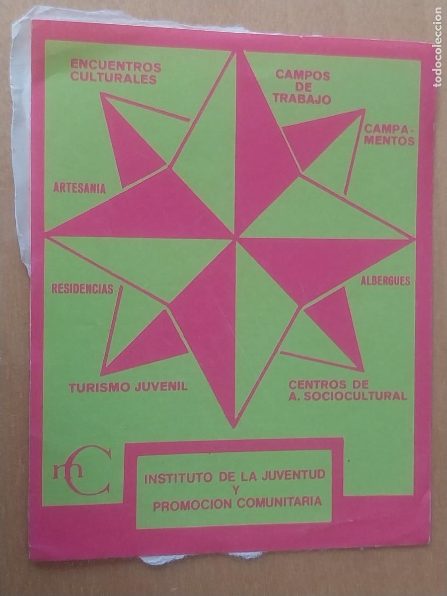 Pegatinas de colecci&oacute;n: INSTITUTO JUVENTUD Y PROMOCION COMUNITARIA PEGATINA VINTAGE ORIGINAL 9.5X7.5CMS