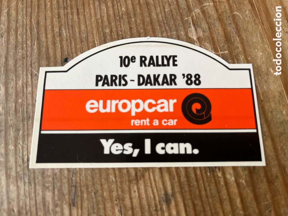 Pegatinas de colecci&oacute;n: R31438 PEGATINA ADHESIVO SIN PEGAR 10&ordm; RALLY RALLYE PARIS DAKAR 88 1988 EUROPCAR RENT A CAR