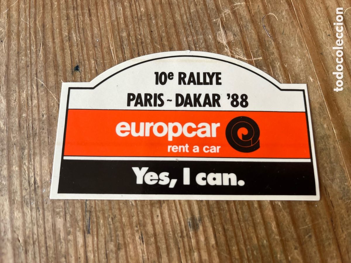 Pegatinas de colecci&oacute;n: R31440 PEGATINA ADHESIVO SIN PEGAR 10&ordm; RALLY RALLYE PARIS DAKAR 88 1988 EUROPCAR RENT A CAR