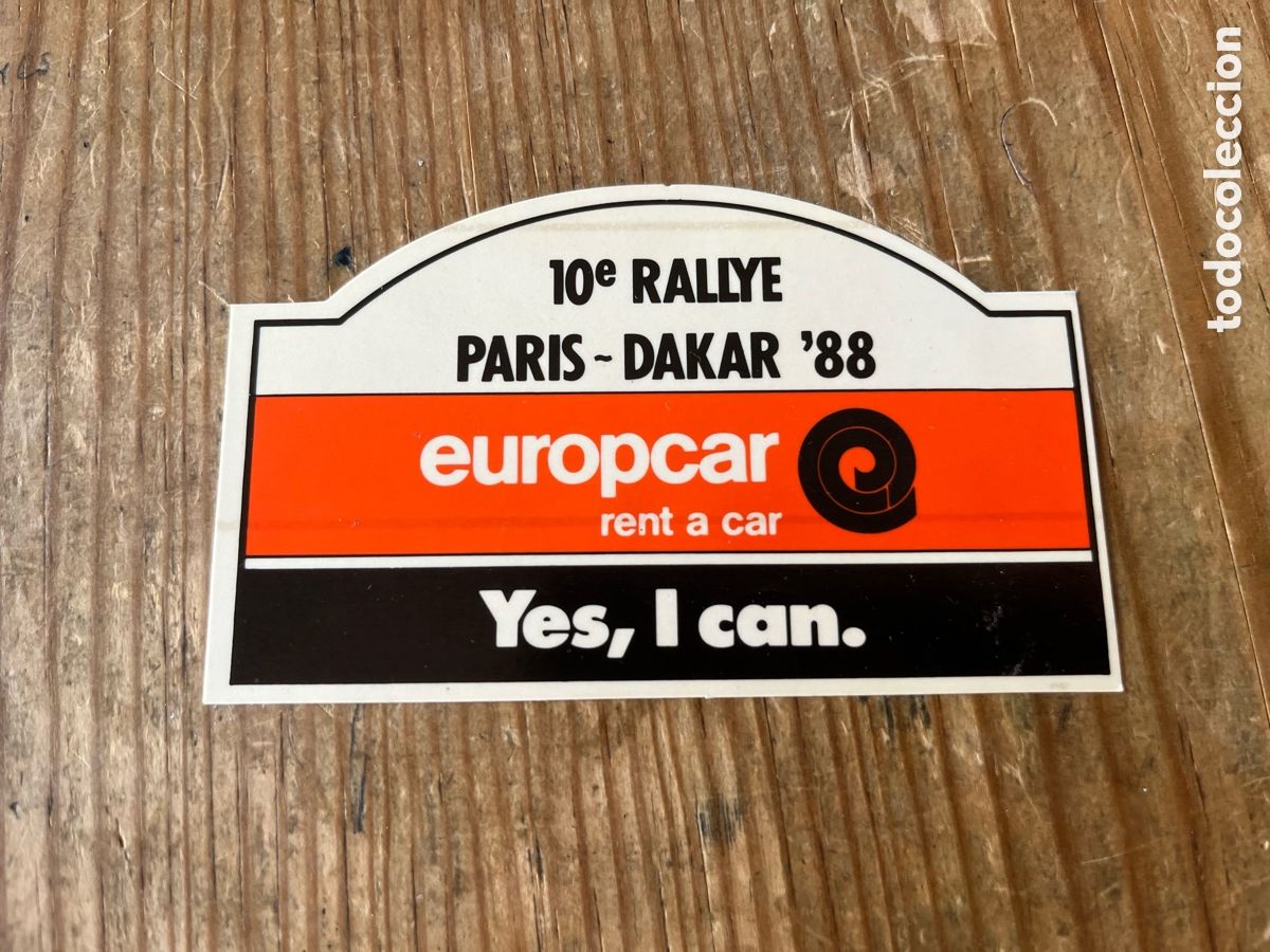 Pegatinas de colecci&oacute;n: R31441 PEGATINA ADHESIVO SIN PEGAR 10&ordm; RALLY RALLYE PARIS DAKAR 88 1988 EUROPCAR RENT A CAR