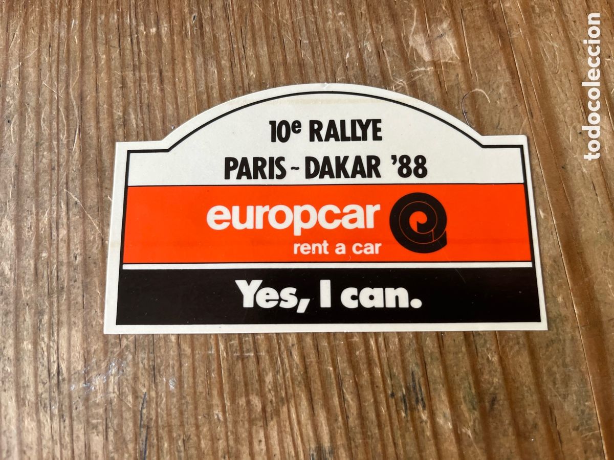 Pegatinas de colecci&oacute;n: R31442 PEGATINA ADHESIVO SIN PEGAR 10&ordm; RALLY RALLYE PARIS DAKAR 88 1988 EUROPCAR RENT A CAR