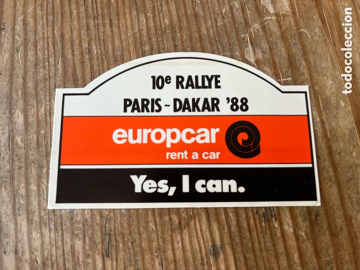 Pegatinas de colecci&oacute;n: R31443 PEGATINA ADHESIVO SIN PEGAR 10&ordm; RALLY RALLYE PARIS DAKAR 88 1988 EUROPCAR RENT A CAR