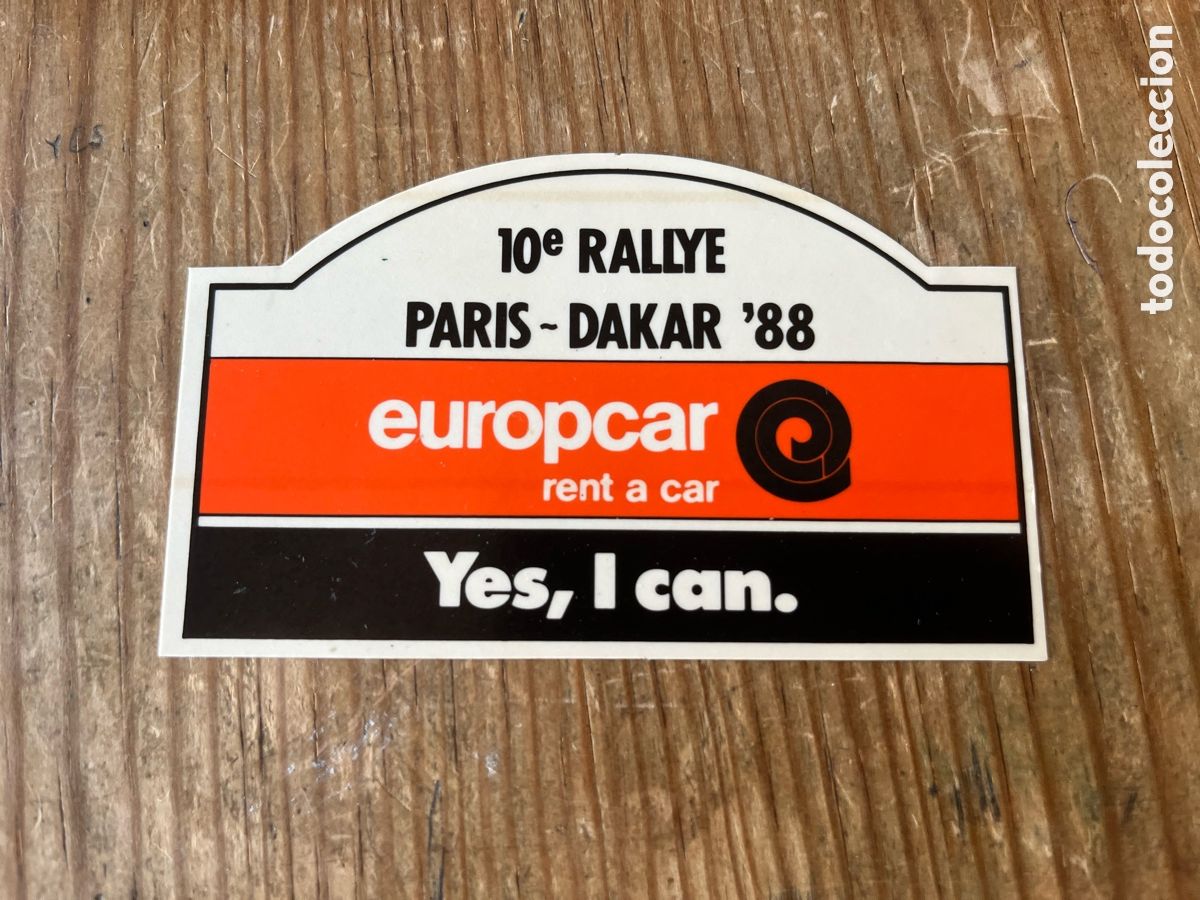 Pegatinas de colecci&oacute;n: R31444 PEGATINA ADHESIVO SIN PEGAR 10&ordm; RALLY RALLYE PARIS DAKAR 88 1988 EUROPCAR RENT A CAR