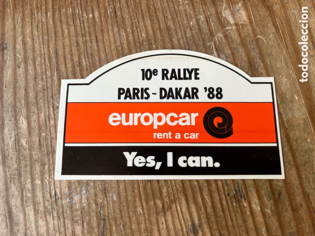 Pegatinas de colecci&oacute;n: R31445 PEGATINA ADHESIVO SIN PEGAR 10&ordm; RALLY RALLYE PARIS DAKAR 88 1988 EUROPCAR RENT A CAR