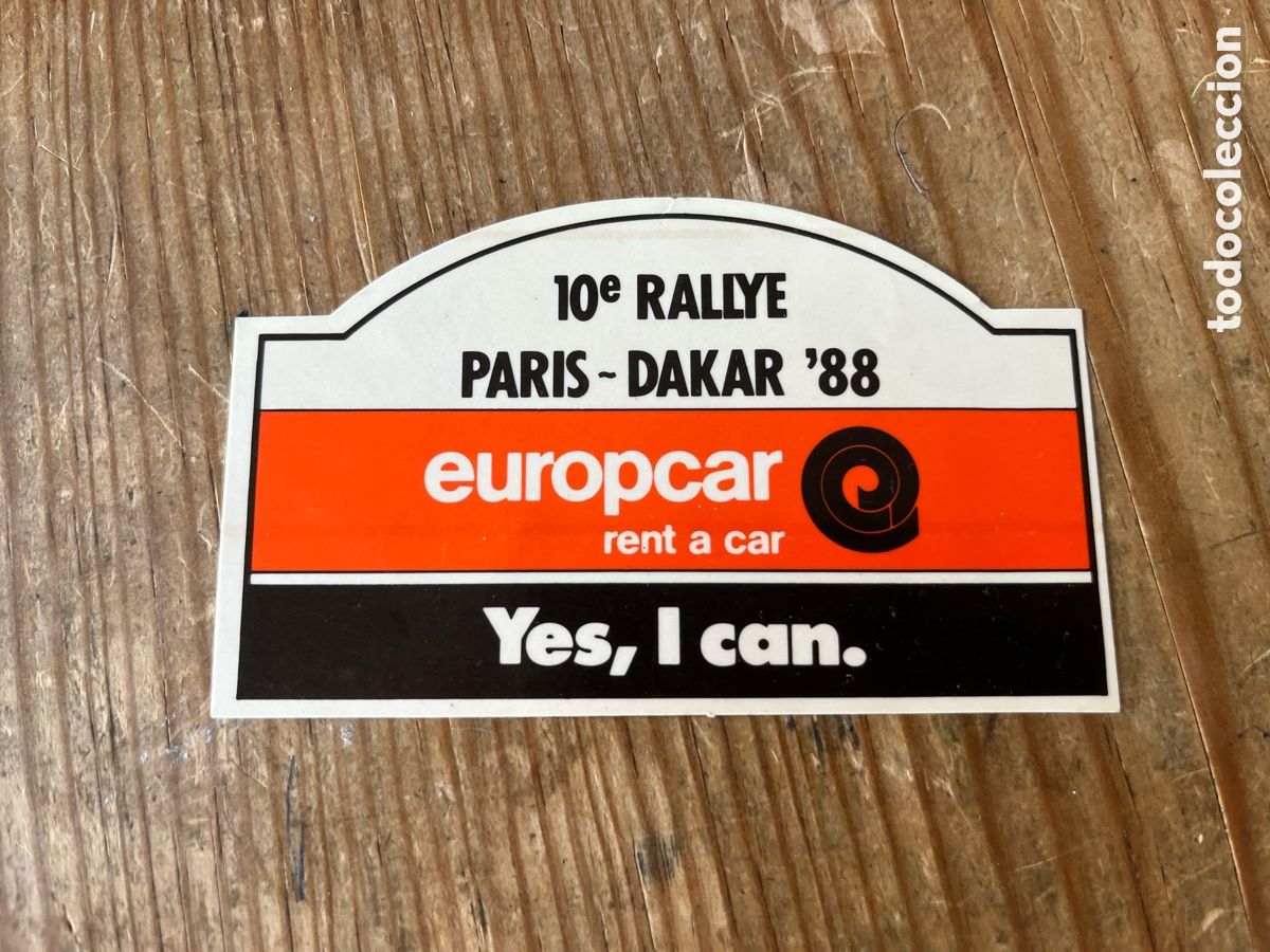 Pegatinas de colecci&oacute;n: R31446 PEGATINA ADHESIVO SIN PEGAR 10&ordm; RALLY RALLYE PARIS DAKAR 88 1988 EUROPCAR RENT A CAR