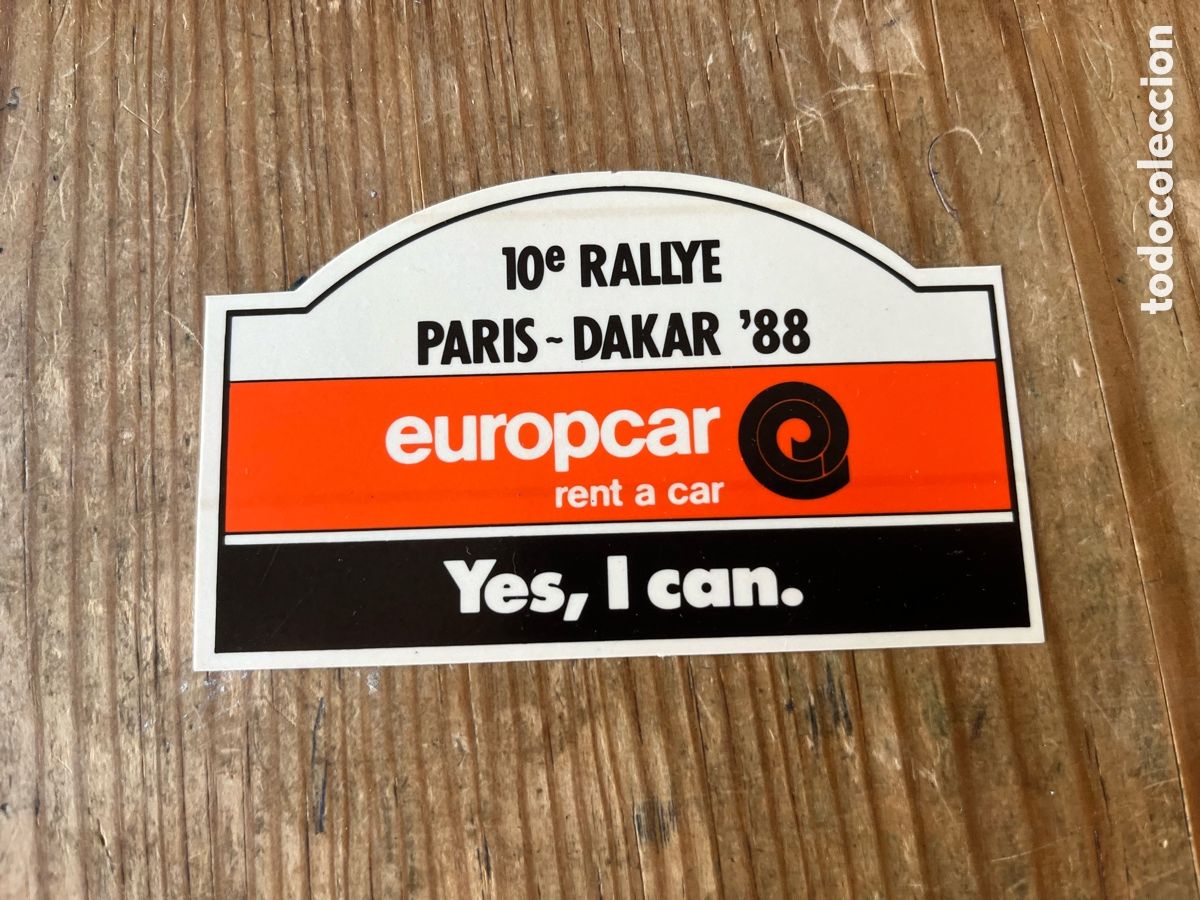 Pegatinas de colecci&oacute;n: R31447 PEGATINA ADHESIVO SIN PEGAR 10&ordm; RALLY RALLYE PARIS DAKAR 88 1988 EUROPCAR RENT A CAR