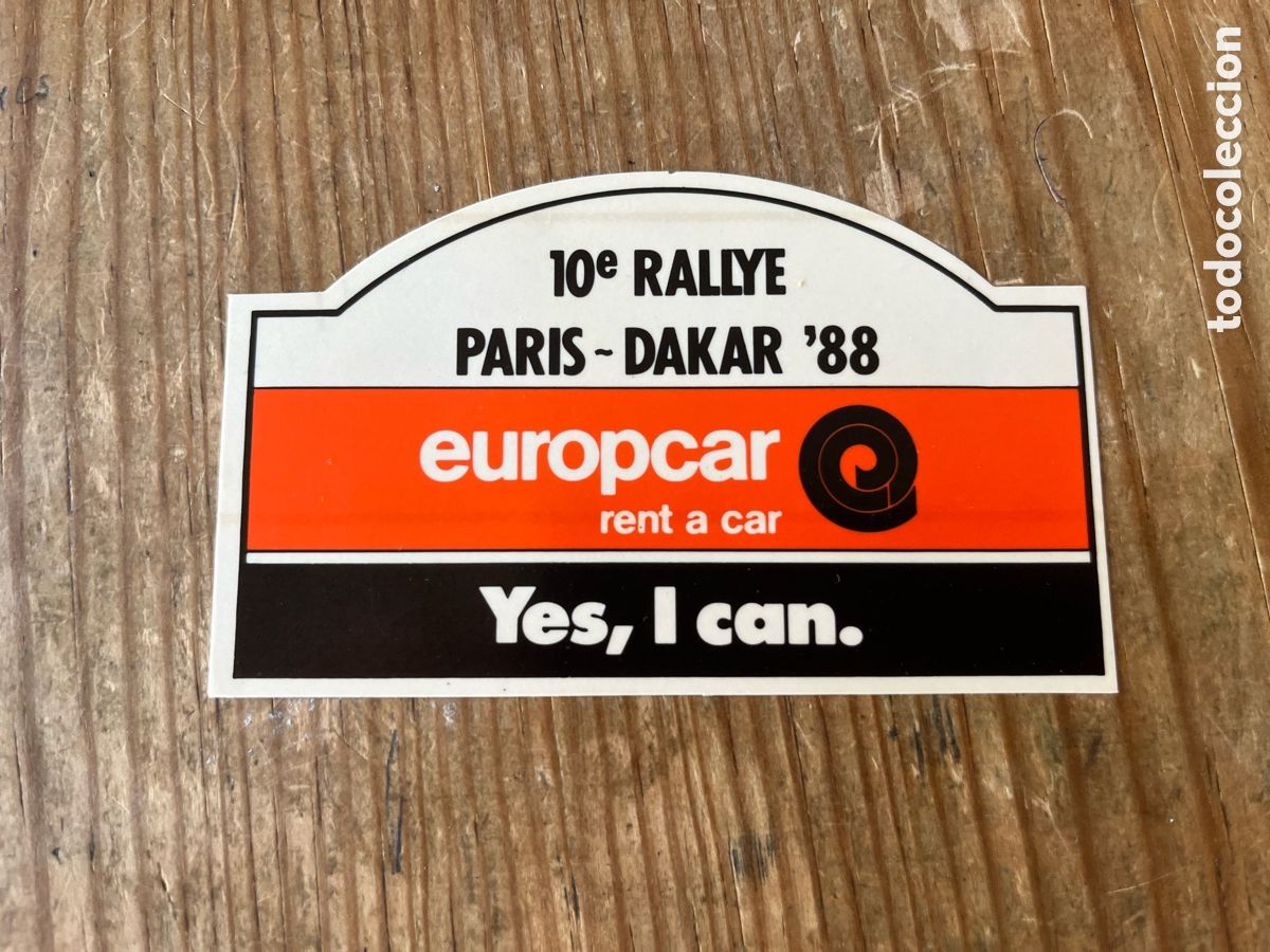 Pegatinas de colecci&oacute;n: R31448 PEGATINA ADHESIVO SIN PEGAR 10&ordm; RALLY RALLYE PARIS DAKAR 88 1988 EUROPCAR RENT A CAR