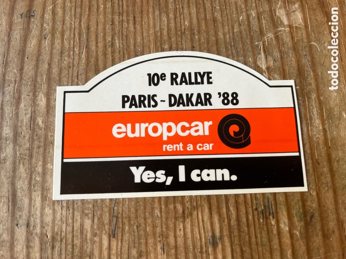 Pegatinas de colecci&oacute;n: R31449 PEGATINA ADHESIVO SIN PEGAR 10&ordm; RALLY RALLYE PARIS DAKAR 88 1988 EUROPCAR RENT A CAR