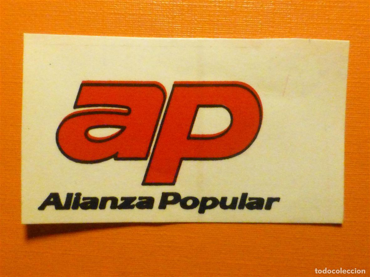 Pegatinas de colecci&oacute;n: Pegatina Adhesivo Pol&iacute;tica - Alianza Popular - AP - 5 x 3,5 cm
