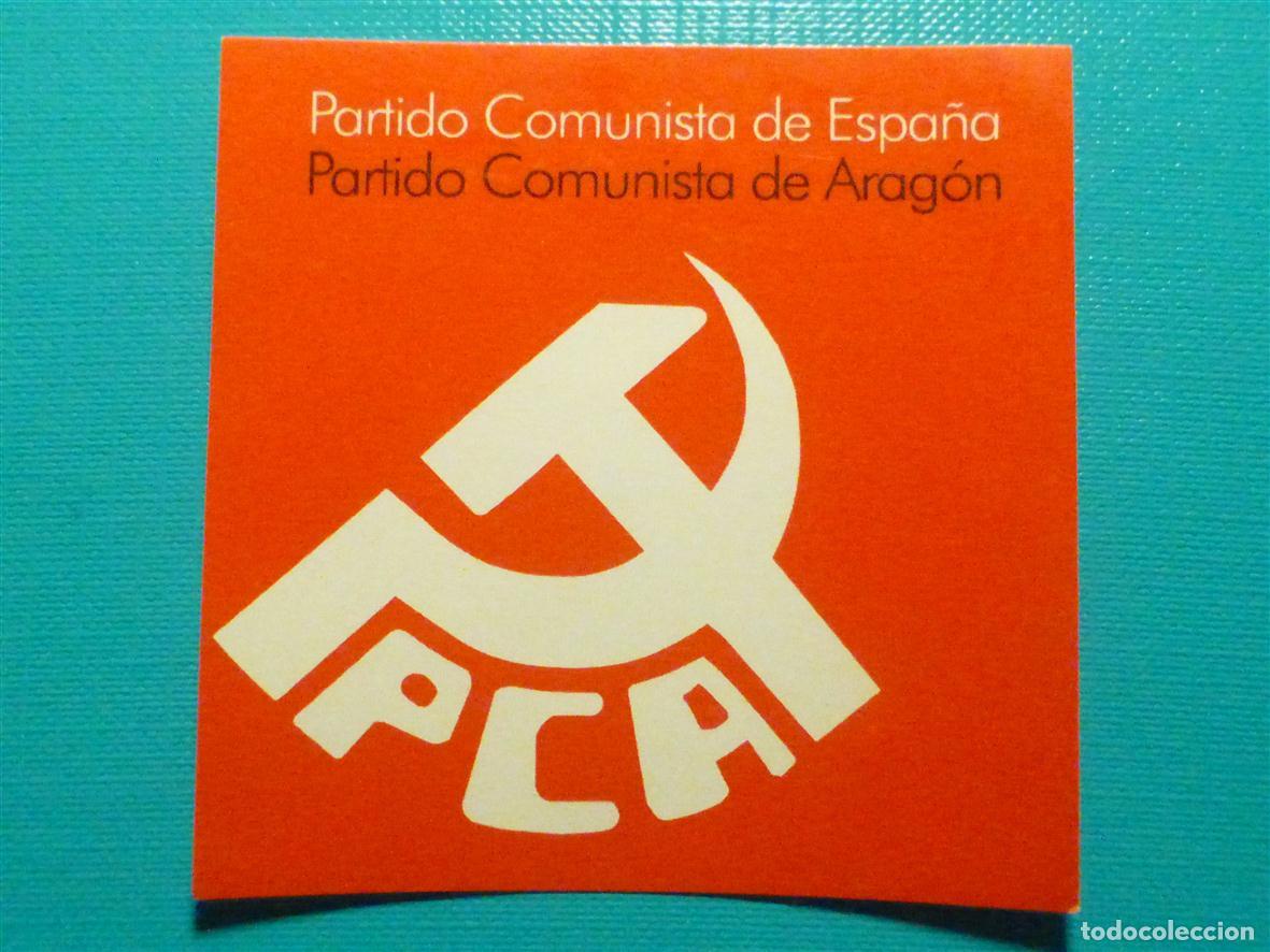 Pegatinas de colecci&oacute;n: Pegatina Politico Sindicalista - PCA - Partido Comunista de Arag&oacute;n - Espa&ntilde;a - 7 x 7 cm.