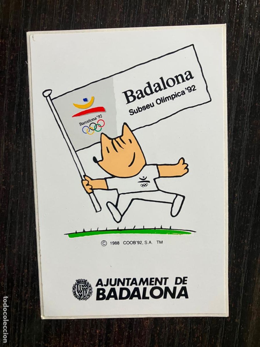Pegatinas de colecci&oacute;n: Badalona Subseu Ol&iacute;mpica Barcelona JJOO 1992 - Adhesivo pegatina oficial Cobi