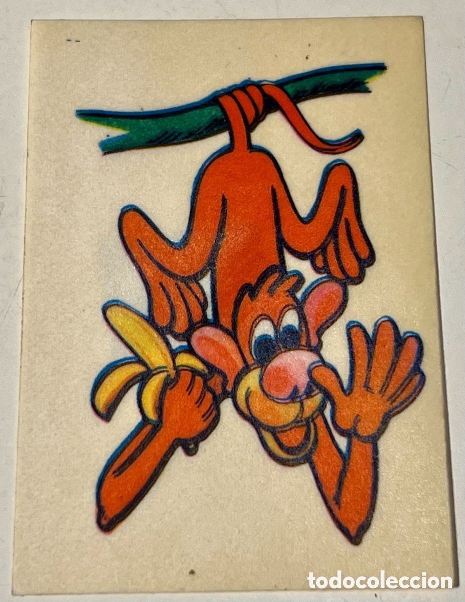 Pegatinas de colecci&oacute;n: Pegatina. Mono juguet&oacute;n. A&ntilde;os 70.