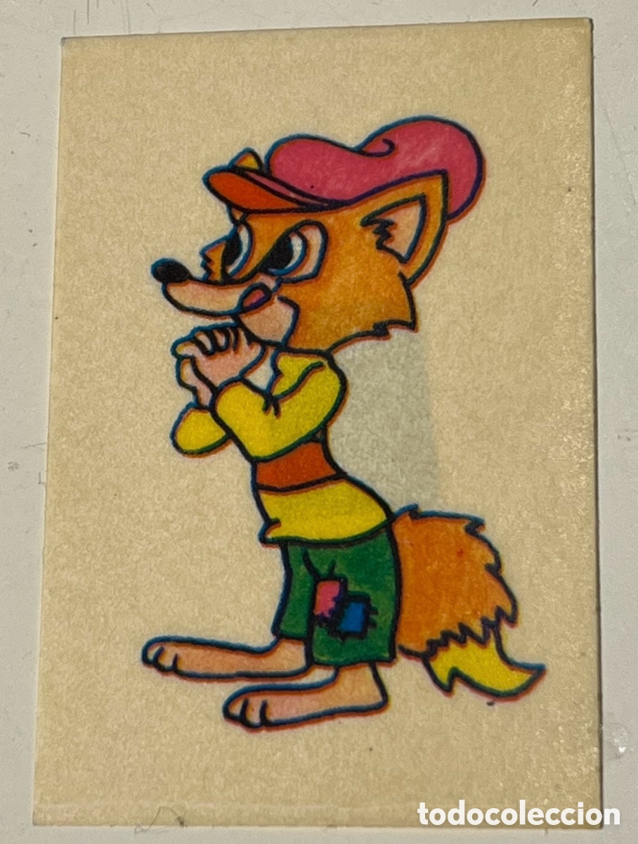 Autocolantes de cole&ccedil;&atilde;o: Pegatina. Zorro listo. A&ntilde;os 70.