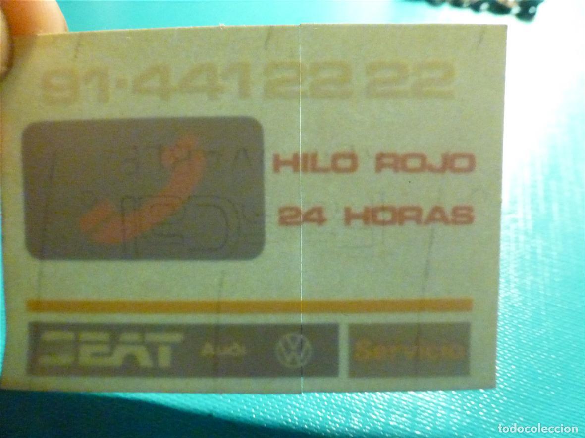 Pegatinas de colecci&oacute;n: Pegatina - Adhesivo Automoci&oacute;n Autom&oacute;viles Seat - Hilo Rojo - Servicio 24 horas - 7x5 cm. P/ Cristal