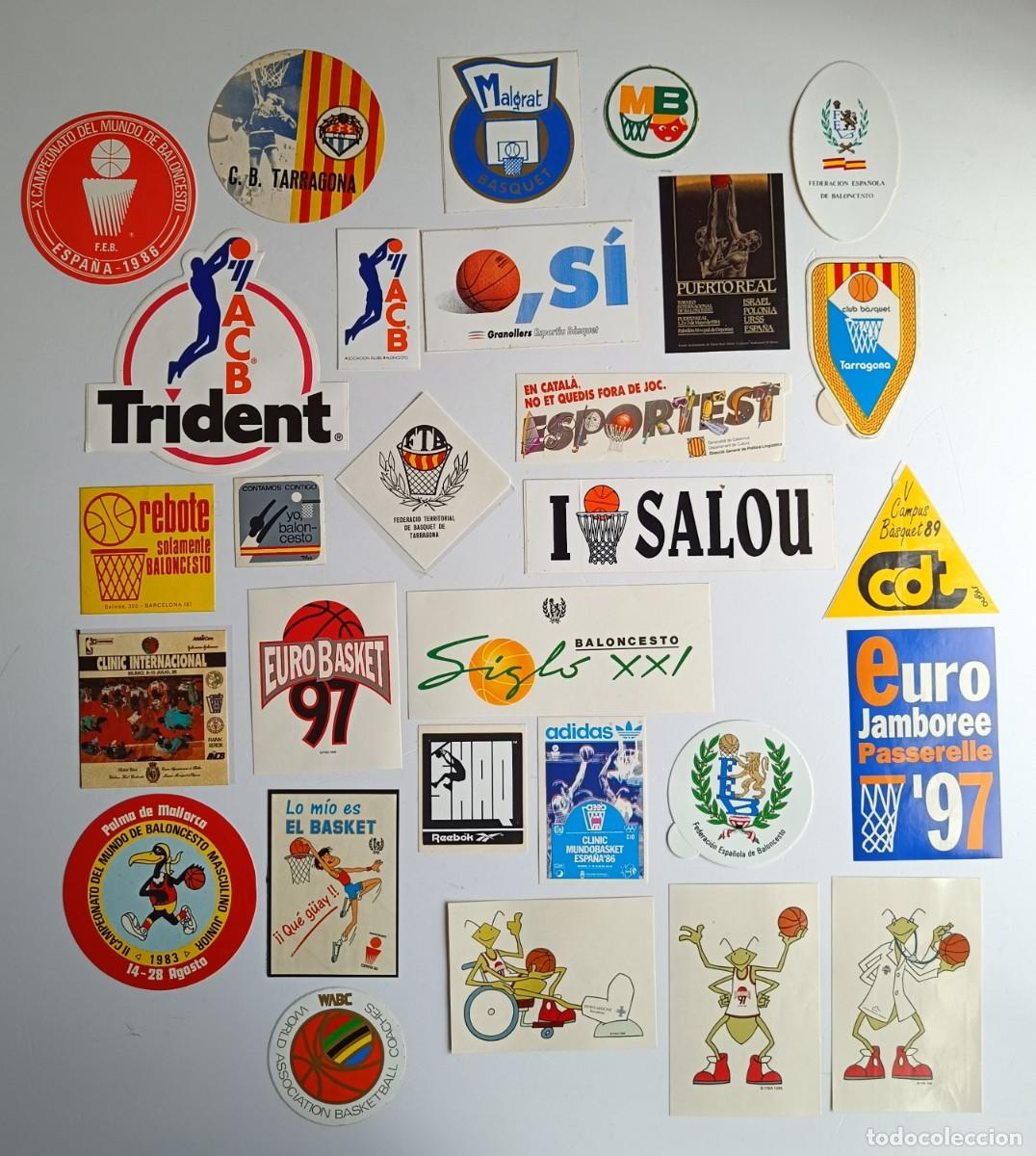 Autocolantes de cole&ccedil;&atilde;o: LOTE DE 29 ADHESIVOS DE TEMATICA BALONCESTO - BASQUET