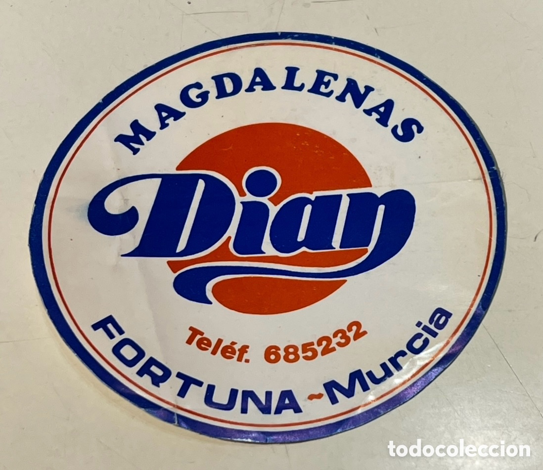 Pegatinas de colecci&oacute;n: Pegatina. Magdalenas DIAN. Fortuna. Murcia. A&ntilde;os 70.