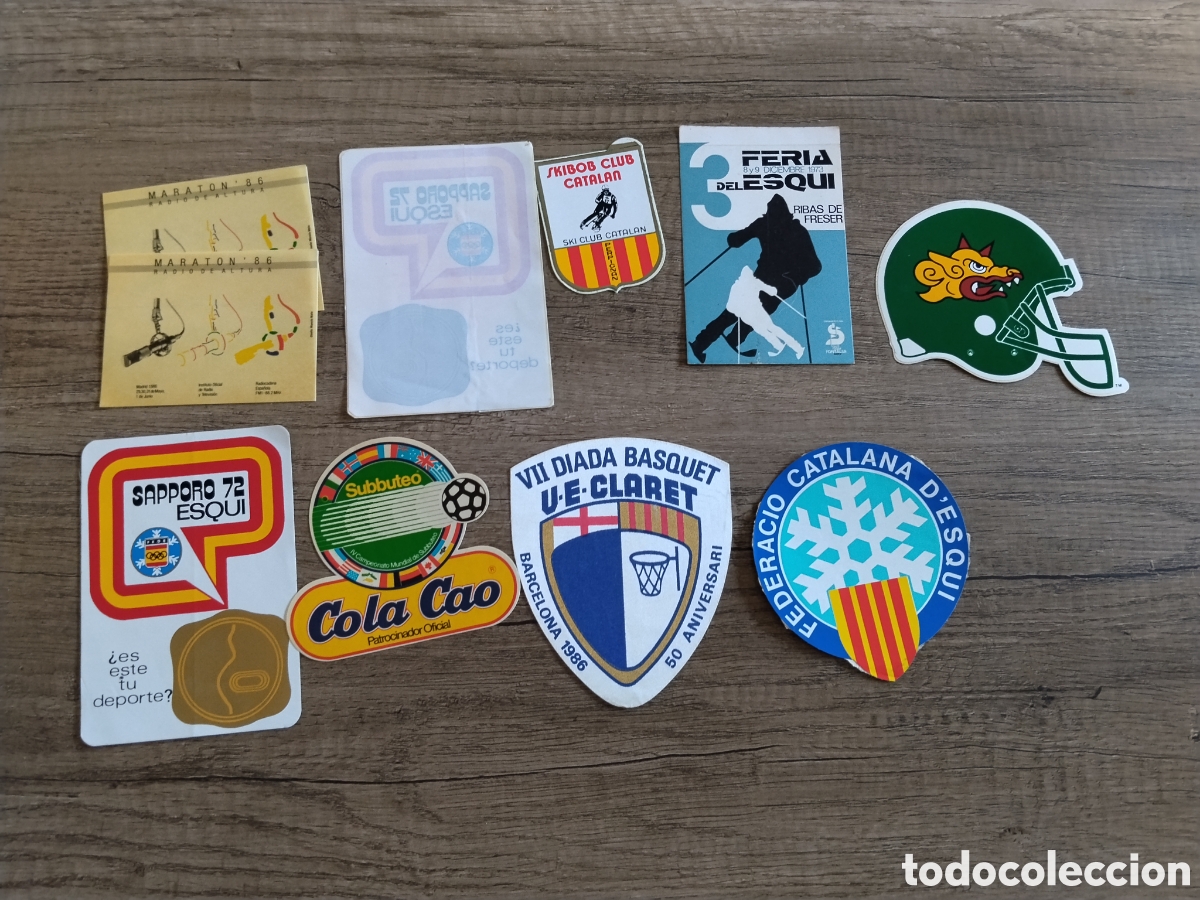 Pegatinas de colecci&oacute;n: Pegatinas antiguas variadas deportes minoritarios.barcelona drag&oacute;ns.equi.patinaje.baloncesto.rugby