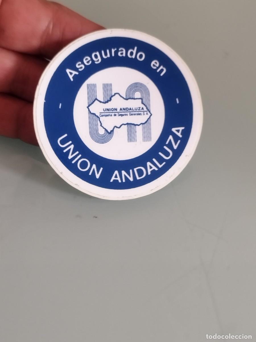 Pegatinas de colecci&oacute;n: Pegatina, adhesivo campa&ntilde;a de seguros generales s.a. Asegurado en uni&oacute;n andaluza.