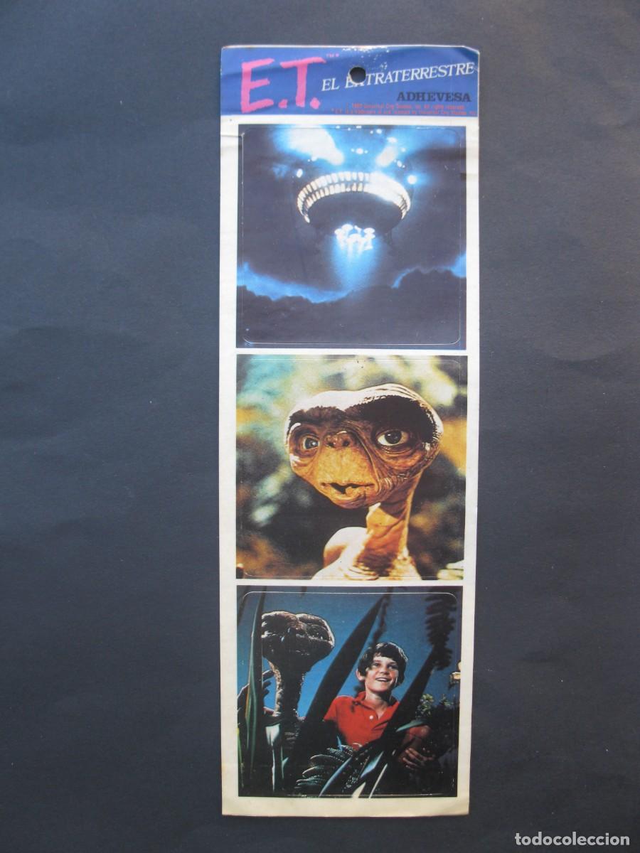 Pegatinas de colecci&oacute;n: BL&Iacute;STER CON 4 ADHESIVOS DE E.T. - PEGATINAS - NUNCA PEGADOS.