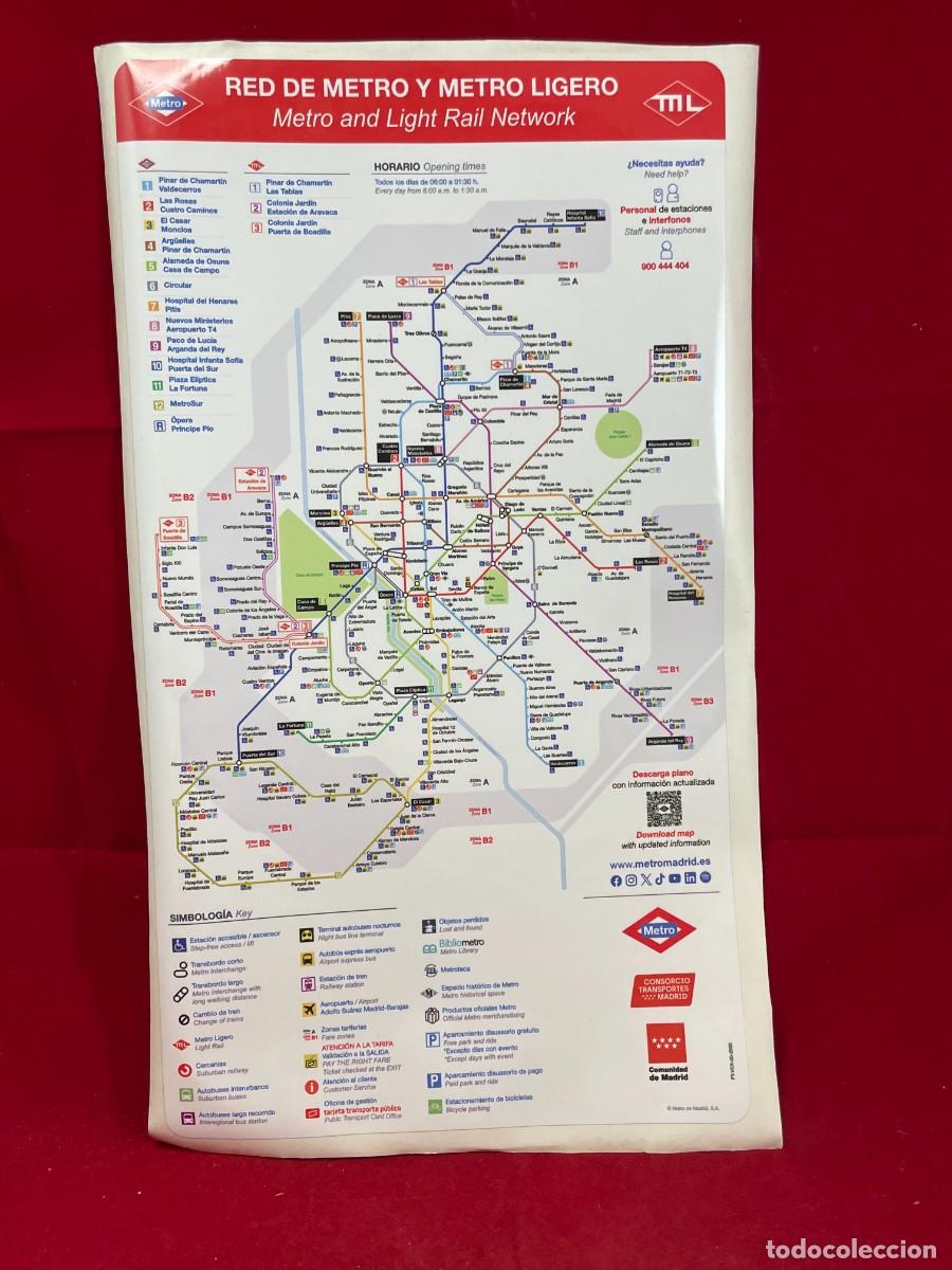 Pegatinas de colecci&oacute;n: Plano Red Metro de Madrid y Metro Ligero - 2026 - Vinilo 3M Scotchcal - Nuevo Impecable. Pegatina