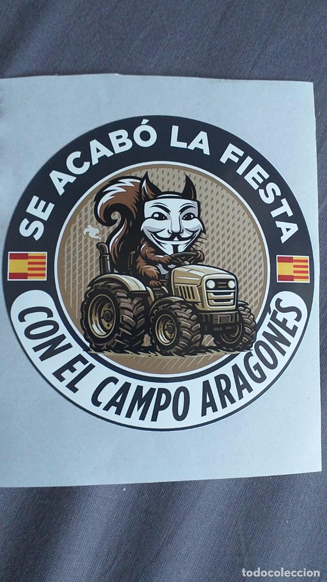 Pegatinas de colecci&oacute;n: Pegatina pol&iacute;tica adhesiva # SE ACAB&Oacute; LA FIESTA CON EL CAMPO ARAGON&Eacute;S # de colecci&oacute;n
