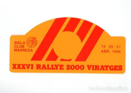 Pegatinas de colecci&oacute;n: BIELA CLUB MANRESA XXXVI RALLYE 2000 VIRATGES 1996
