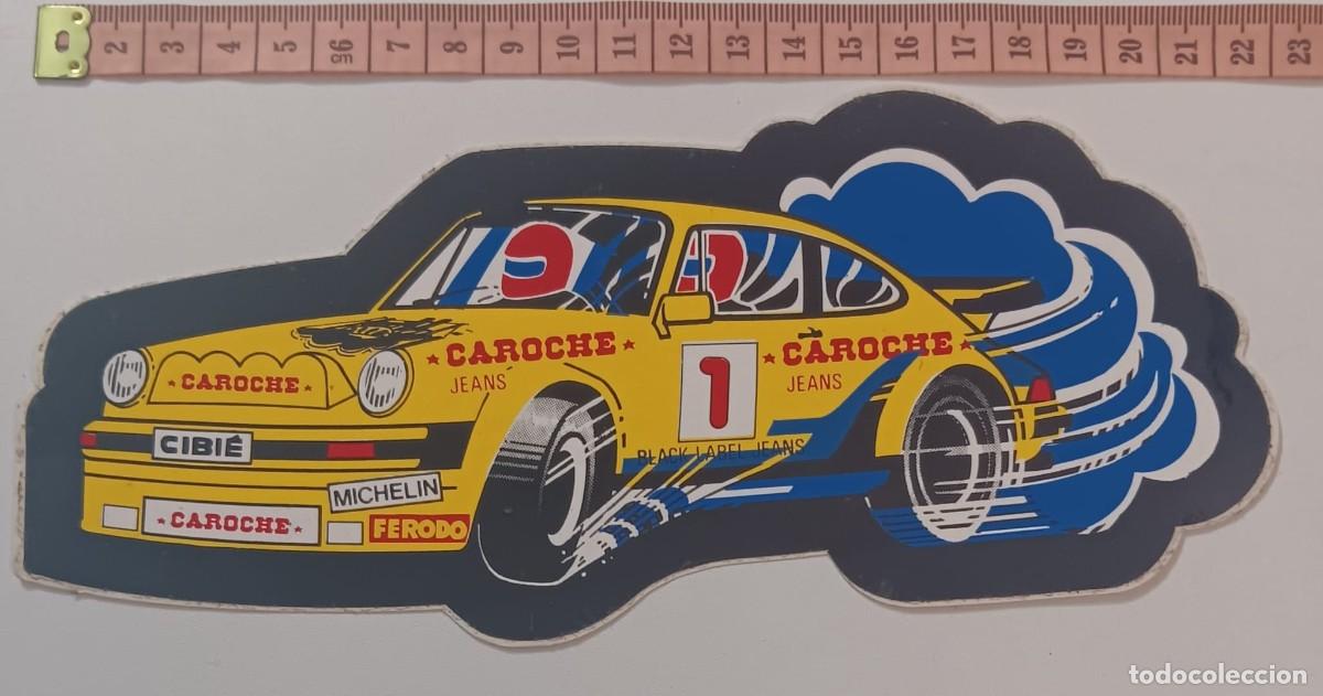Pegatinas de colecci&oacute;n: ANTIGUA PEGATINA ADHESIVO COCHE MOTOR RALLY CAROCHE ORIGINAL DE EPOCA A&Ntilde;OS 80 NUNCA PEGADA