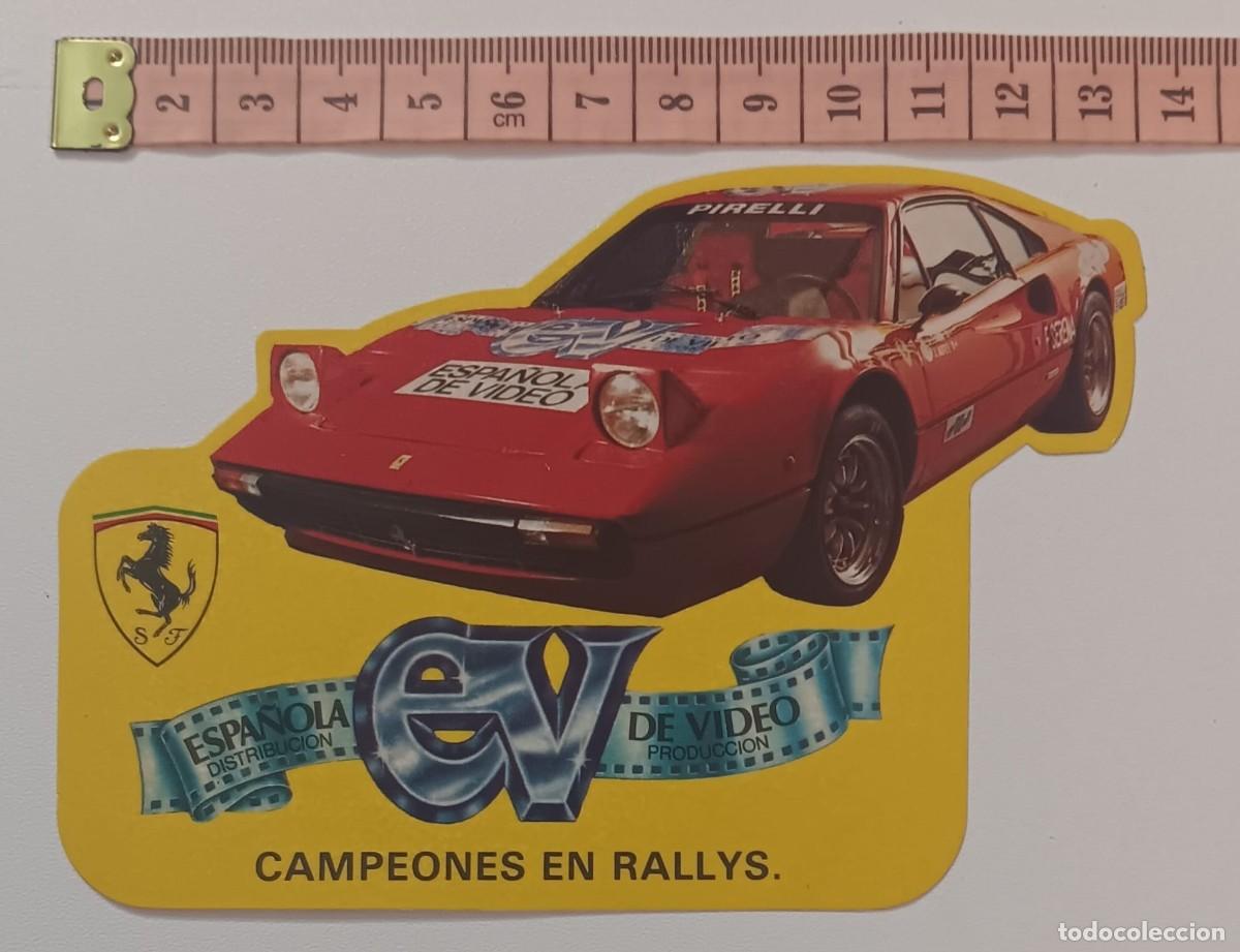 Pegatinas de colecci&oacute;n: ANTIGUA PEGATINA ADHESIVO COCHE MOTOR RALLY FERRARI EV ORIGINAL DE EPOCA A&Ntilde;O 80 NUNCA PEGADA