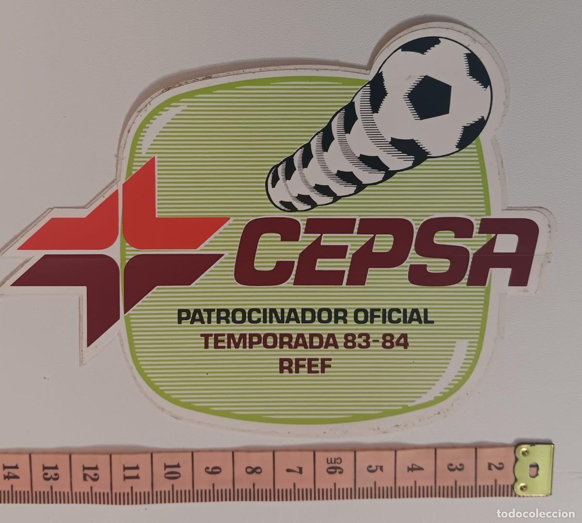 Pegatinas de colecci&oacute;n: ANTIGUA PEGATINA ADHESIVO COCHE MOTOR MOTO CEPSA FUTBOL RFEF ORIGINAL DE EPOCA A&Ntilde;O 80 NUNCA PEGADA