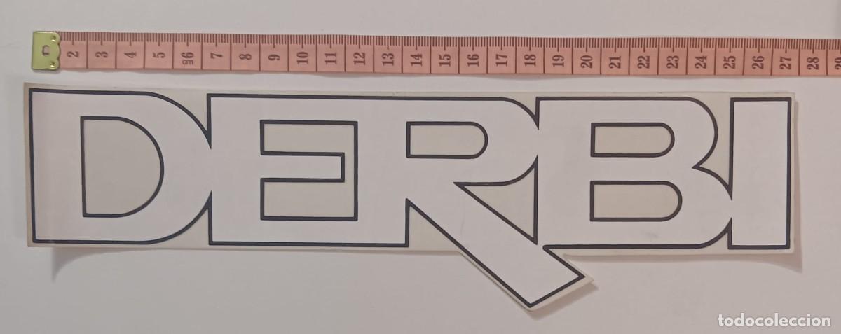Pegatinas de colecci&oacute;n: ANTIGUA PEGATINA ADHESIVO MOTO DERBI GRAN TAMA&Ntilde;O 27 CM ORIGINAL DE EPOCA A&Ntilde;O 80