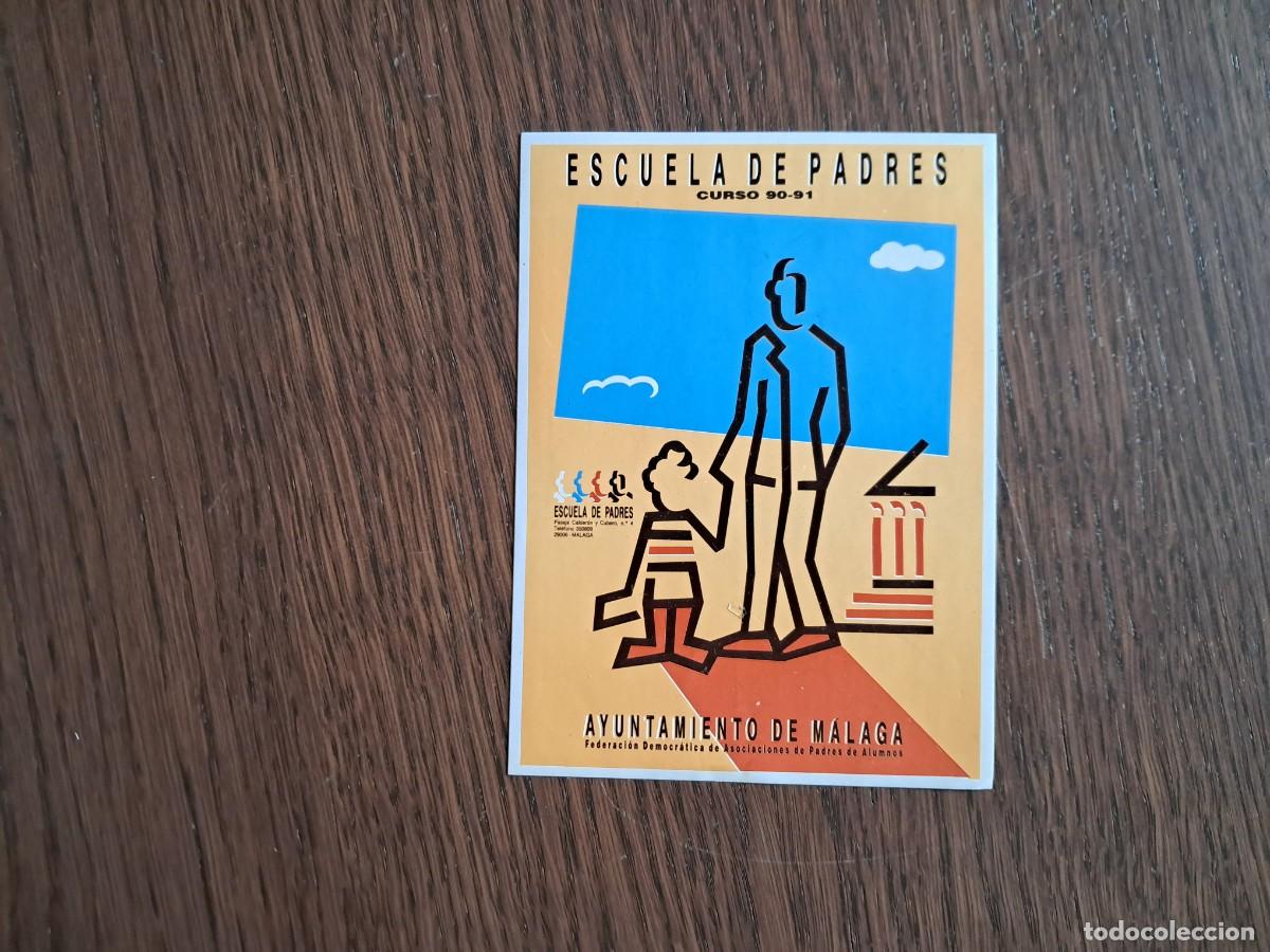 Pegatinas de colecci&oacute;n: pegatina de publicidad, escuela de padres, curso 90-91. ayuntamiento de M&aacute;laga.