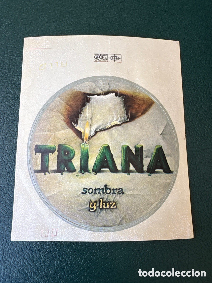 Pegatinas de colecci&oacute;n: Pegatina Triana Sombra y Luz 1979. M&uacute;sica. ASM. AGG