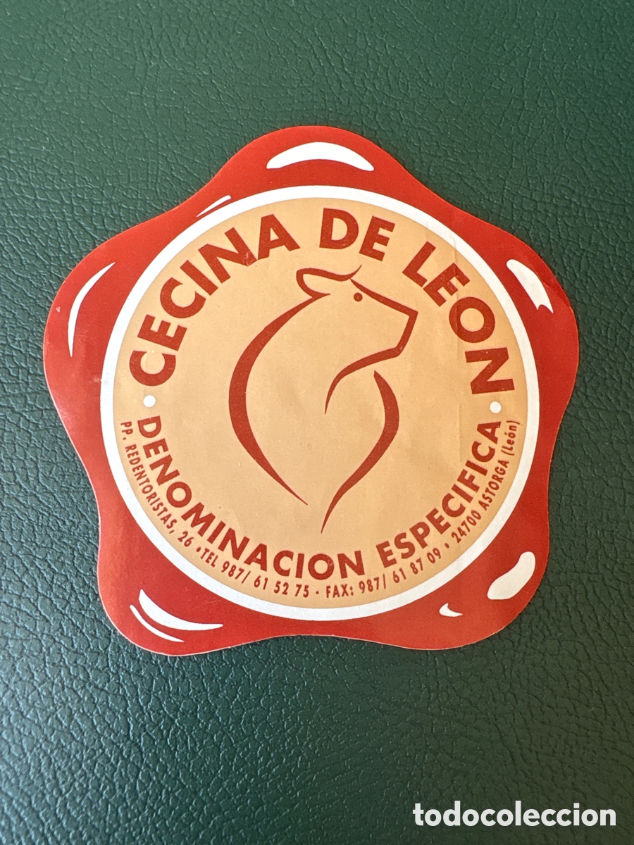 Pegatinas de colecci&oacute;n: Pegatina CECINA DE LE&Oacute;N, A&Ntilde;OS 90. Denominaci&oacute;n espec&iacute;fica. ASM