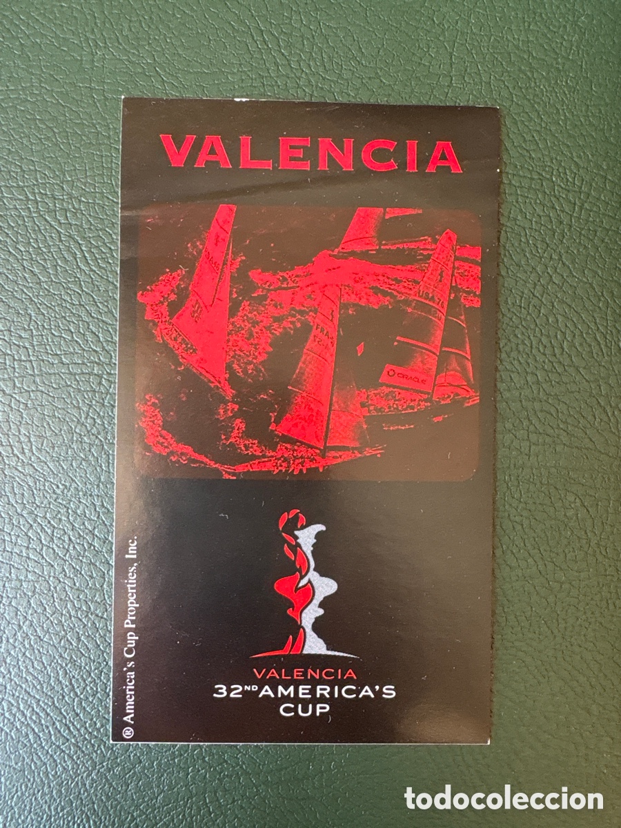 Pegatinas de colecci&oacute;n: Pegatina / Adhesivo - 32nd America's Cup / Copa Am&eacute;rica de Vela, Valencia - Medidas 12 x 7 Cm. ASM