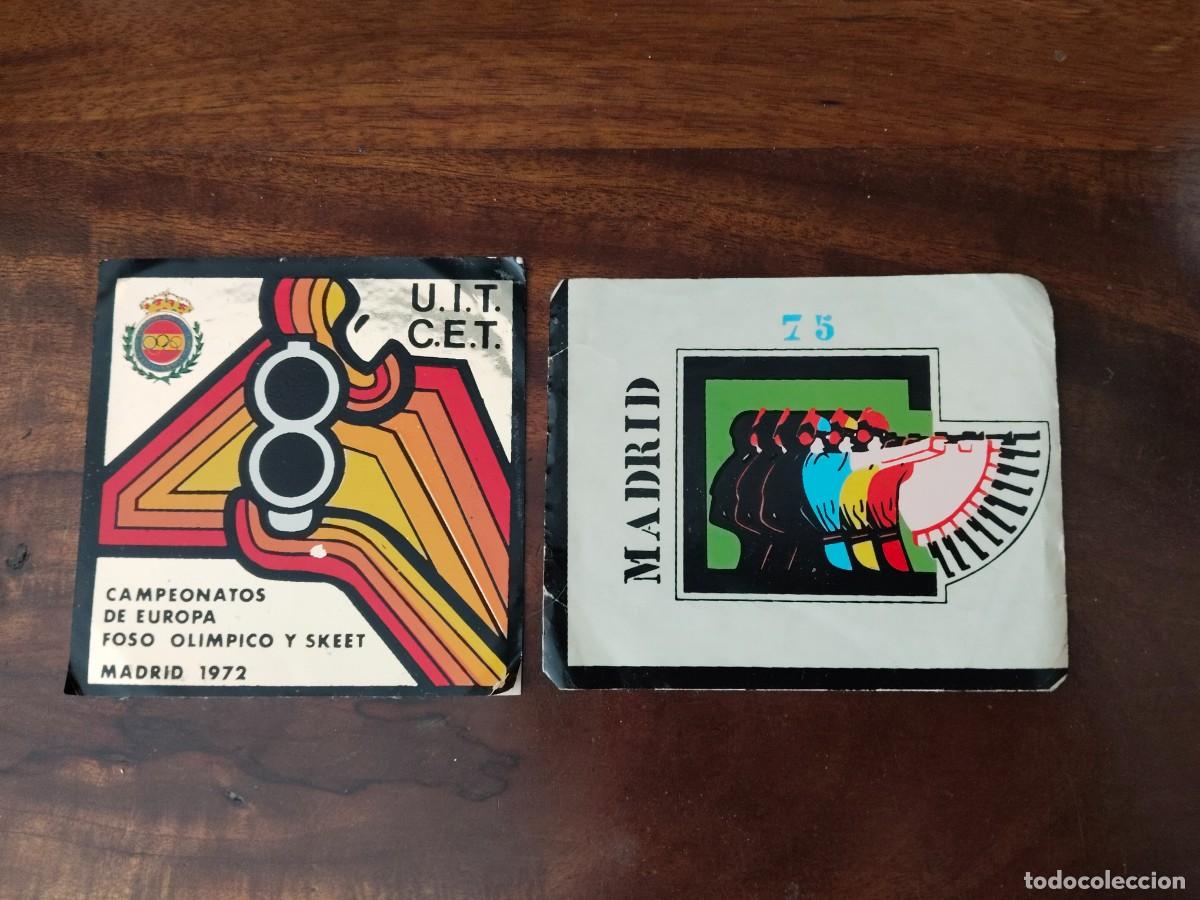 Pegatinas de colecci&oacute;n: 2 antiguas pegatinas competiciones de Tiro. Madrid 1972 y 75.